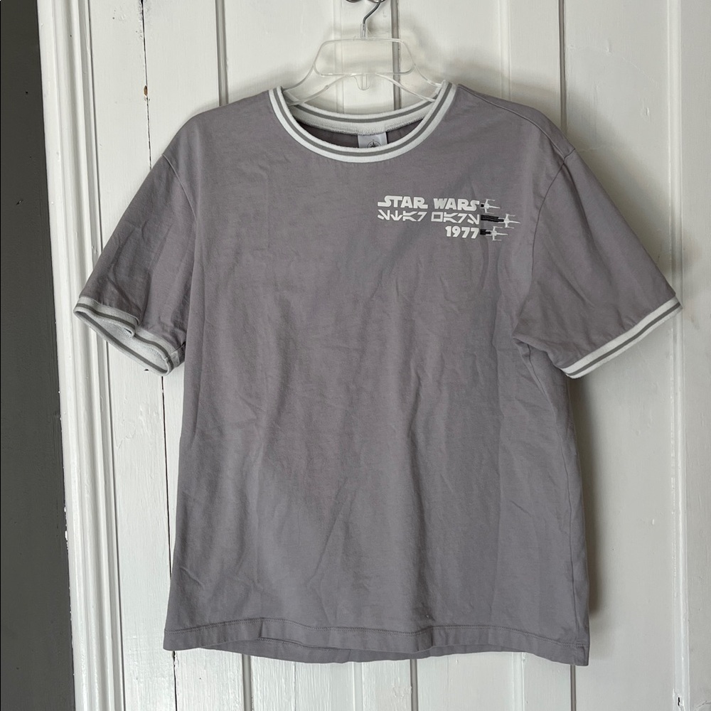 Star Wars Disney Short Sleeve Ringer Tee - Light Gray & White